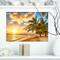 Designart - Gorgeous Beach of Island Barbados - Modern Seascape Canvas Artwork